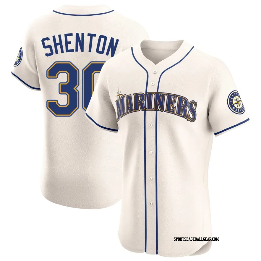Austin Shenton Men's Seattle Mariners Cream Elite Alternate Jersey