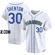 Austin Shenton Men's Seattle Mariners White Limited Throwback Cooperstown Collection Jersey