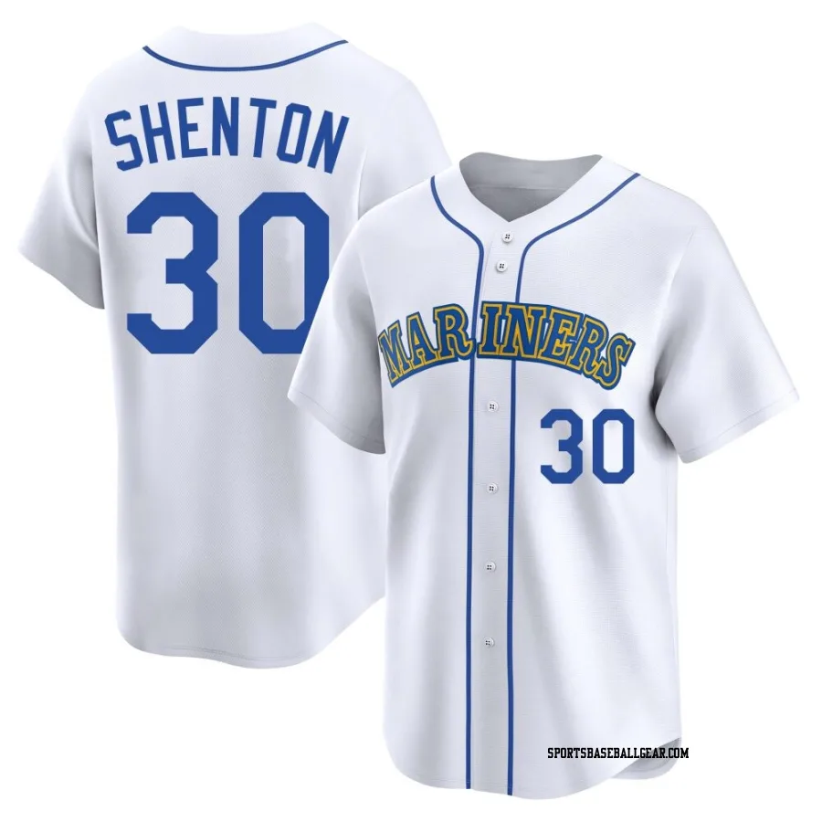 Austin Shenton Youth Seattle Mariners White Limited Throwback Cooperstown Collection Jersey