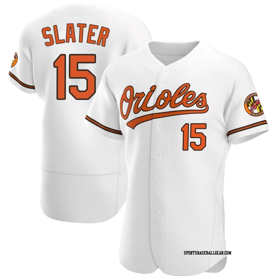 Austin Slater Men's Baltimore Orioles White Authentic Home Jersey