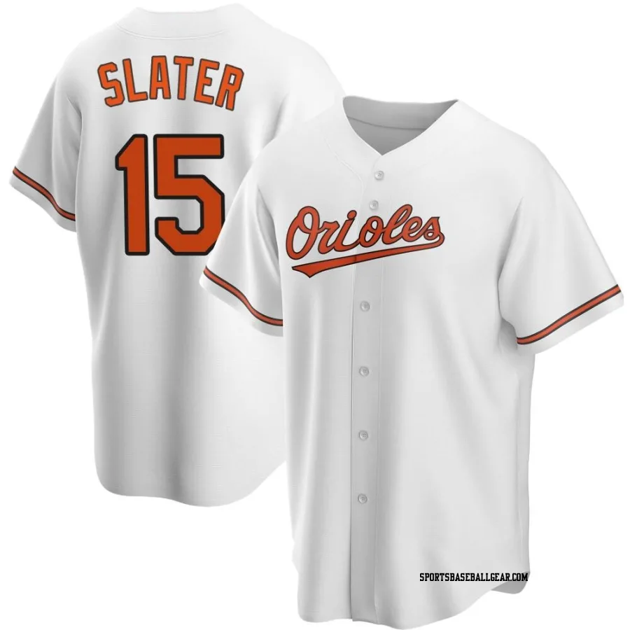 Austin Slater Men's Baltimore Orioles White Replica Home Jersey