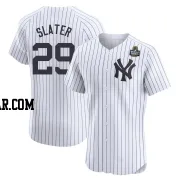 Austin Slater Men's New York Yankees White Elite Home 2024 World Series Jersey