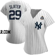 Austin Slater Women's New York Yankees White Replica Home Name 2024 World Series Jersey