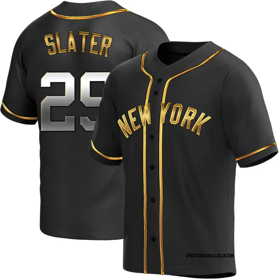 Austin Slater Youth New York Yankees Black Golden Replica Alternate Jersey