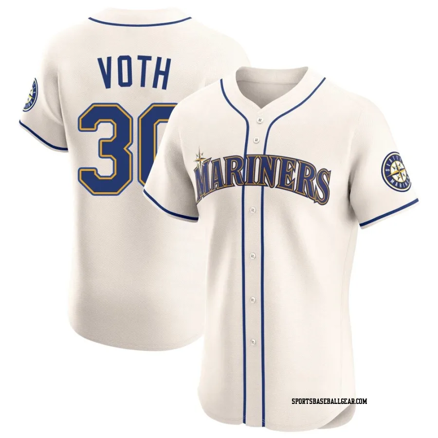 Austin Voth Men's Seattle Mariners Cream Elite Alternate Jersey