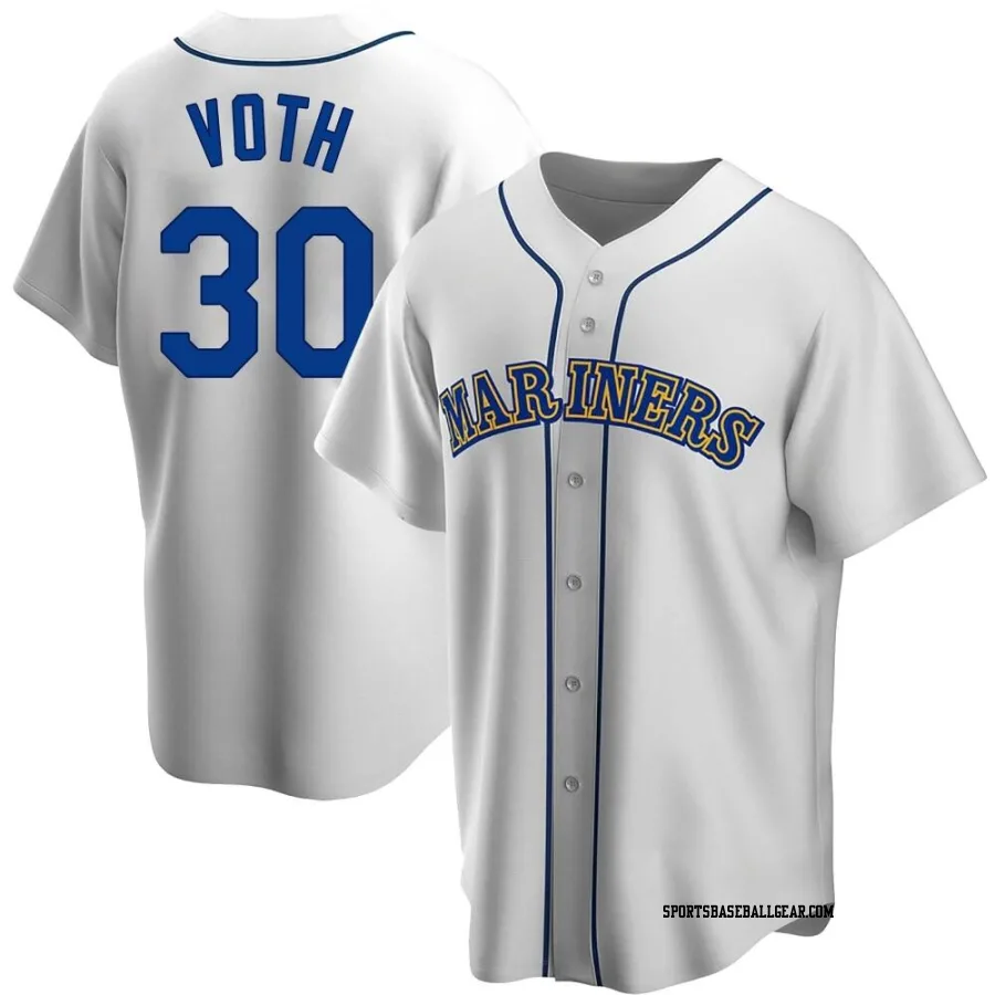 Austin Voth Youth Seattle Mariners White Replica Home Cooperstown Collection Jersey