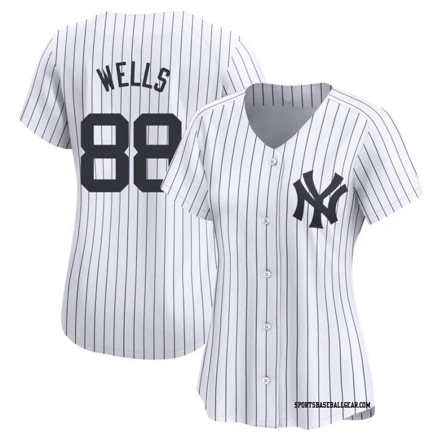Austin Wells Women's New York Yankees White Limited Yankee Home Jersey