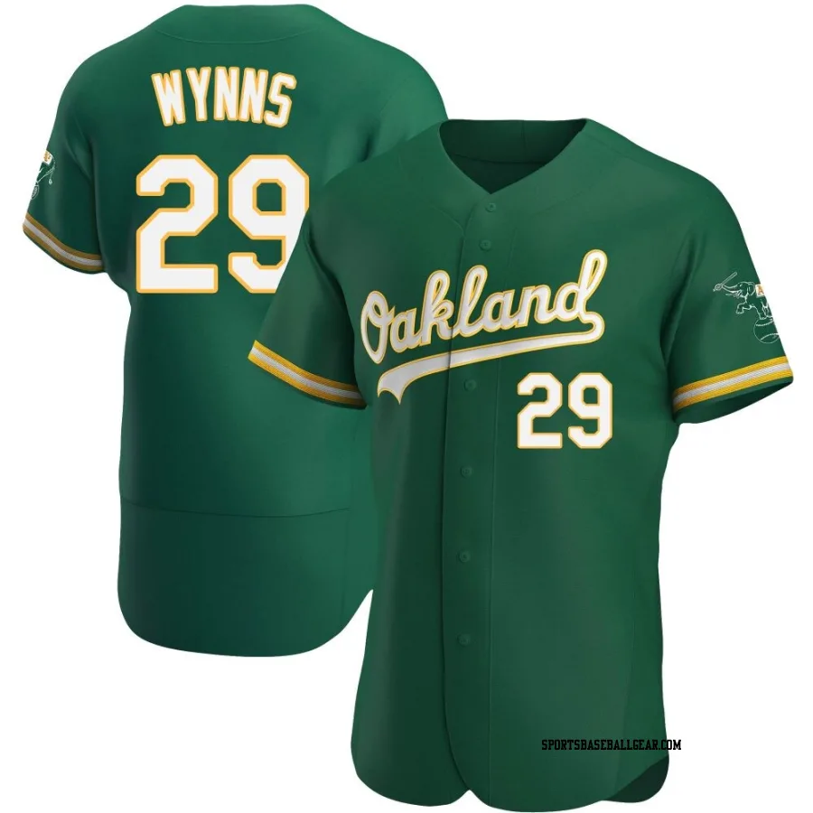 Austin Wynns Men's Oakland Athletics Green Authentic Kelly Alternate Jersey