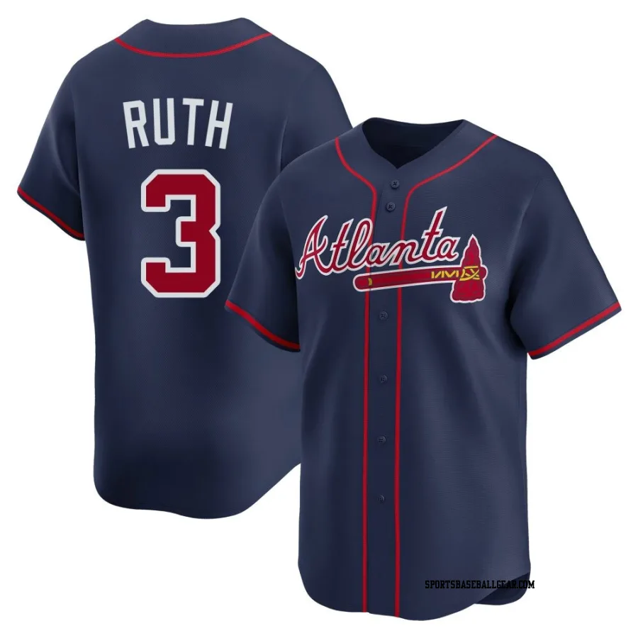 Babe Ruth Men's Atlanta Braves Navy Limited Alternate Jersey