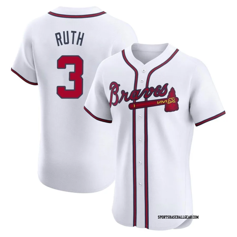 Babe Ruth Men's Atlanta Braves White Elite Home Jersey