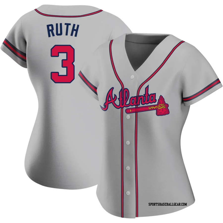 Babe Ruth Women's Atlanta Braves Gray Replica Road Jersey