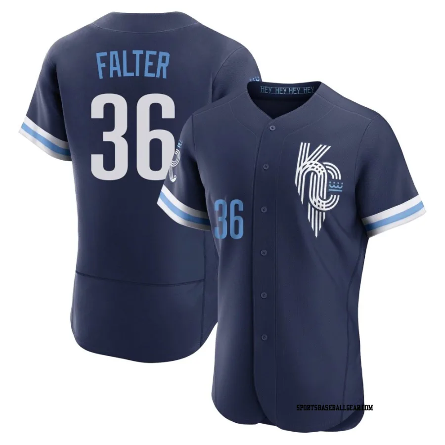 Bailey Falter Men's Kansas City Royals Navy Authentic 2022 City Connect Jersey