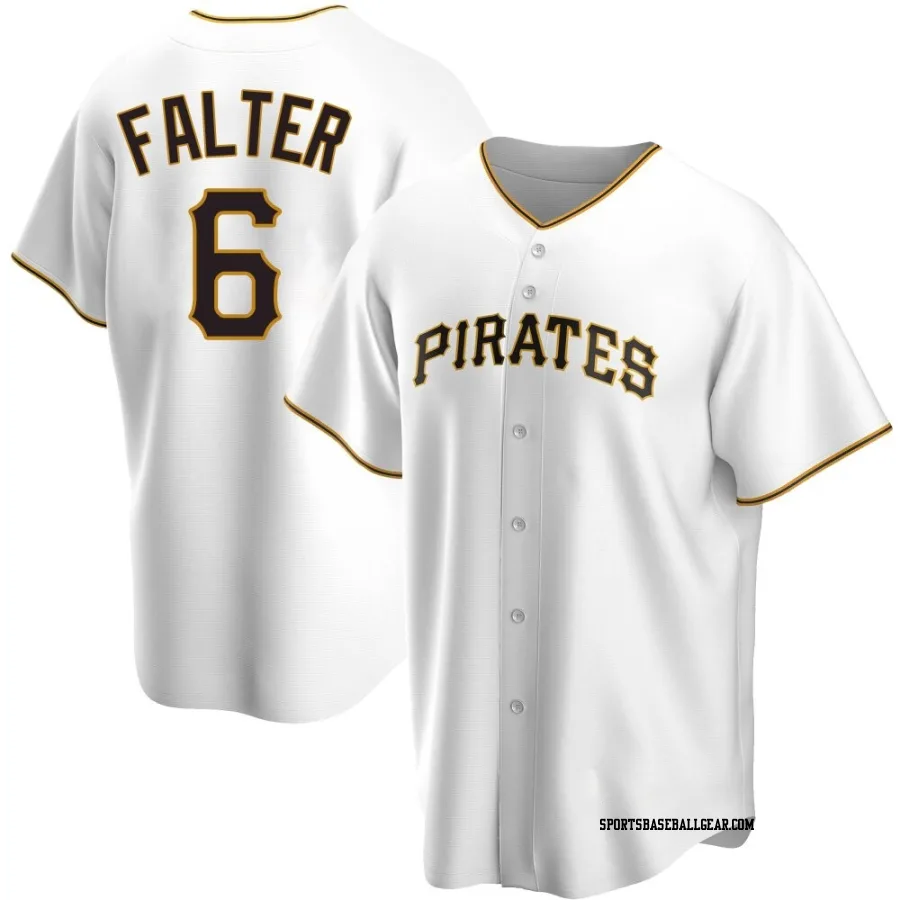 Bailey Falter Men's Pittsburgh Pirates White Replica Home Jersey
