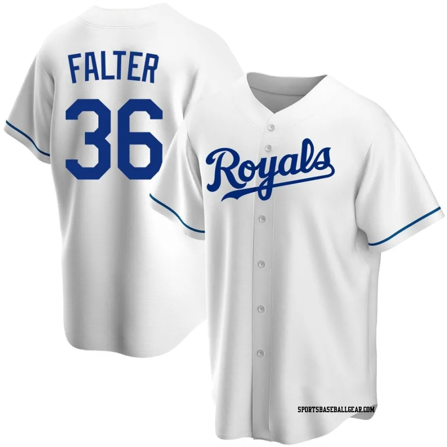 Bailey Falter Youth Kansas City Royals White Replica Home Jersey