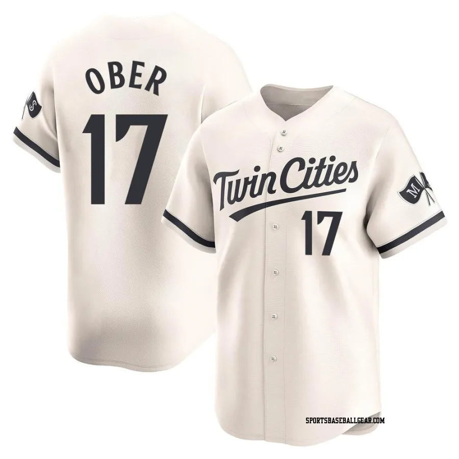 Bailey Ober Men's Minnesota Twins Cream Limited Alternate Jersey