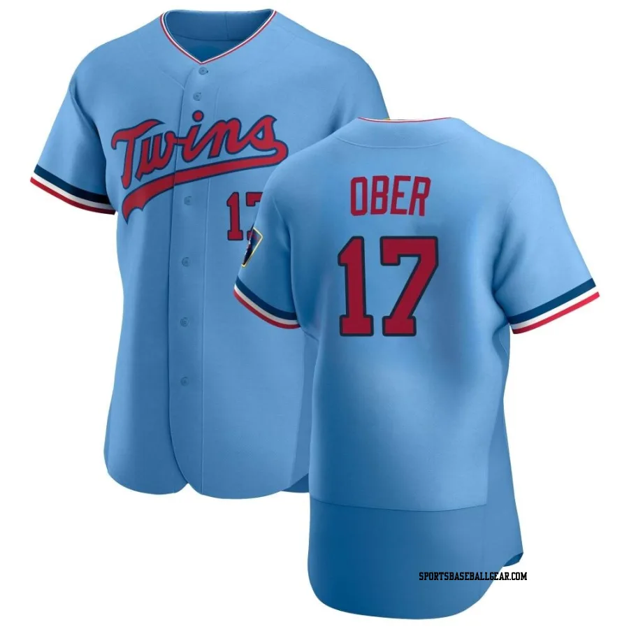 Bailey Ober Men's Minnesota Twins Light Blue Authentic Alternate Jersey