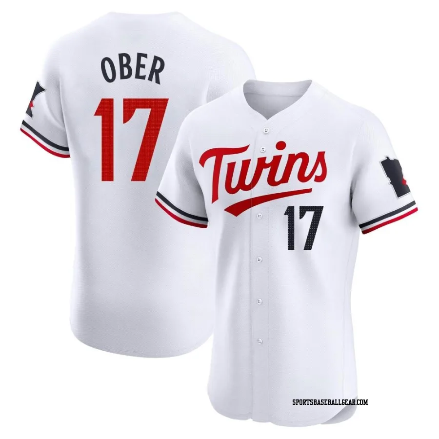 Bailey Ober Men's Minnesota Twins White Elite Home Jersey