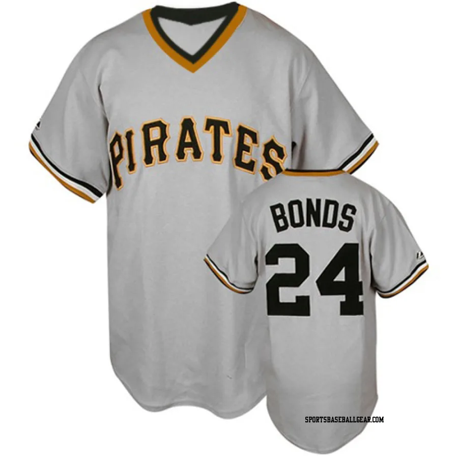 Barry Bonds Men's Pittsburgh Pirates Grey Replica Throwback Jersey