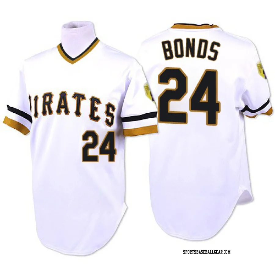 Barry Bonds Men's Pittsburgh Pirates White Replica Throwback Jersey