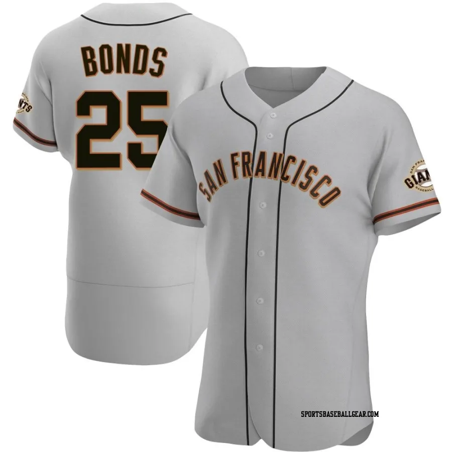 Barry Bonds Men's San Francisco Giants Gray Authentic Road Jersey