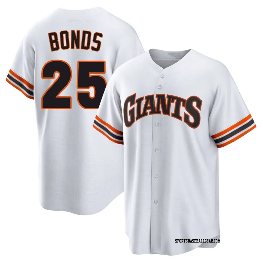Barry Bonds Men's San Francisco Giants White Limited Throwback Cooperstown Collection Jersey