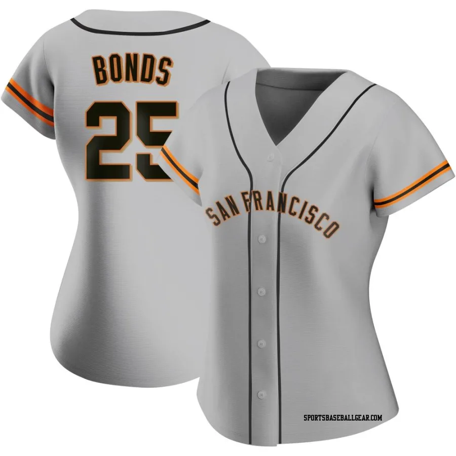 Barry Bonds Women's San Francisco Giants Gray Authentic Road Jersey