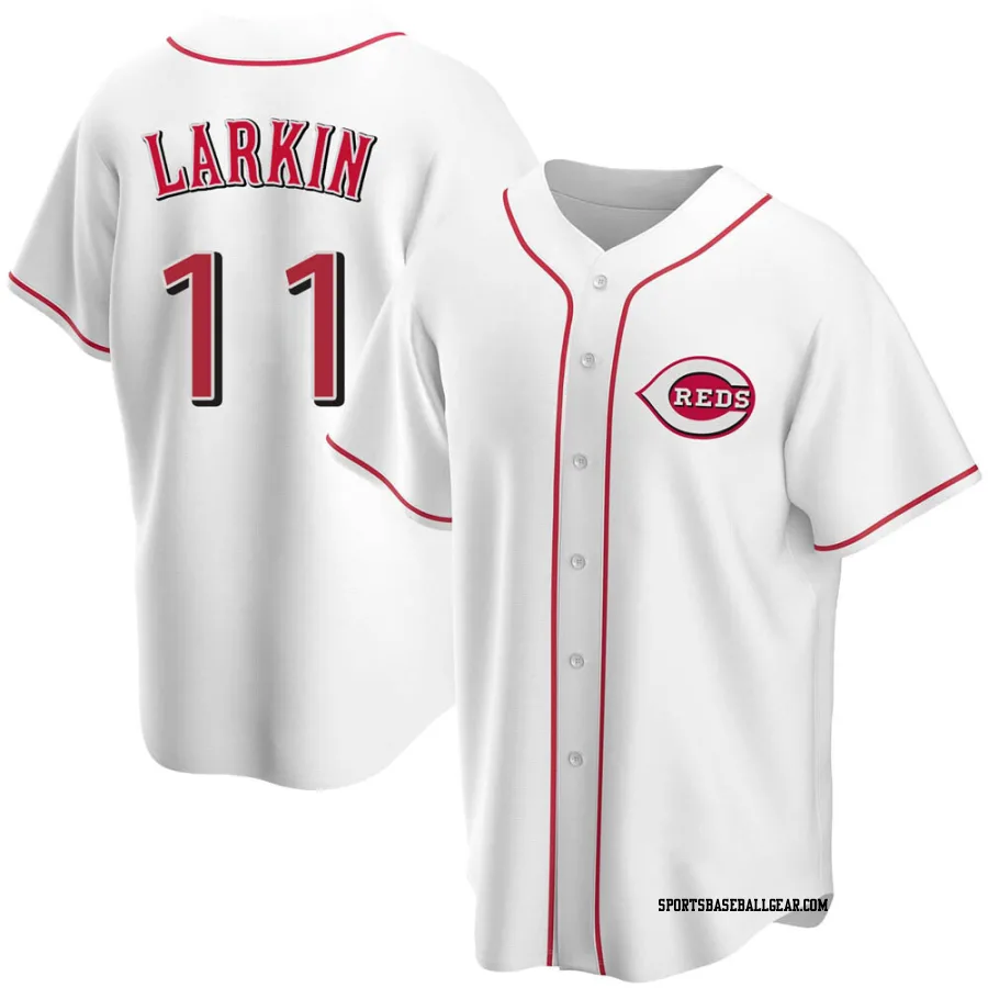 Barry Larkin Youth Cincinnati Reds White Replica Home Jersey