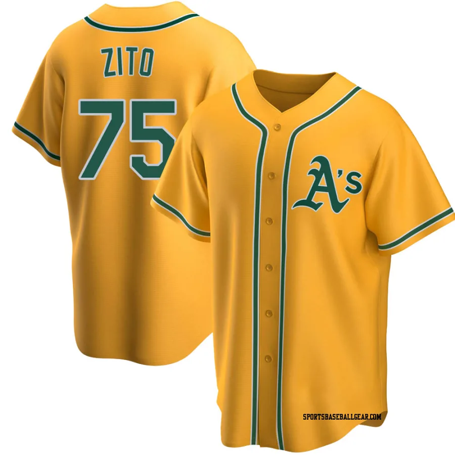 Barry Zito Men's Oakland Athletics Gold Replica Alternate Jersey