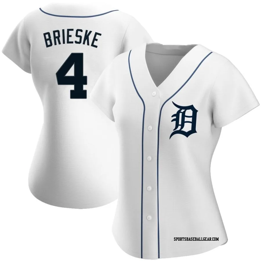 Beau Brieske Women's Detroit Tigers White Authentic Home Jersey