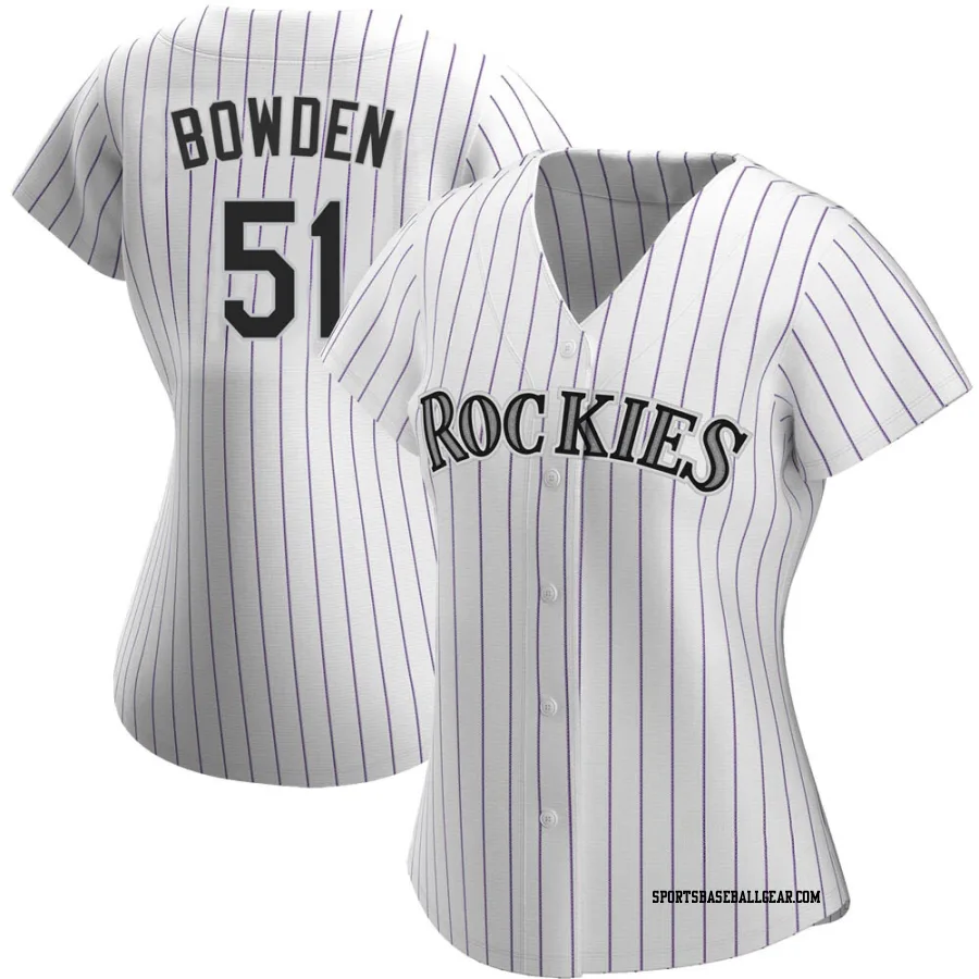 Ben Bowden Women's Colorado Rockies White Replica Home Jersey