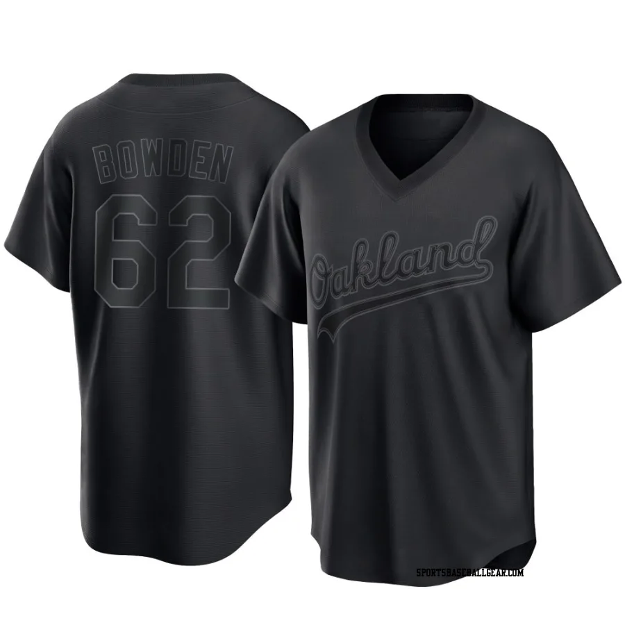 Ben Bowden Youth Oakland Athletics Black Replica Pitch Fashion Jersey