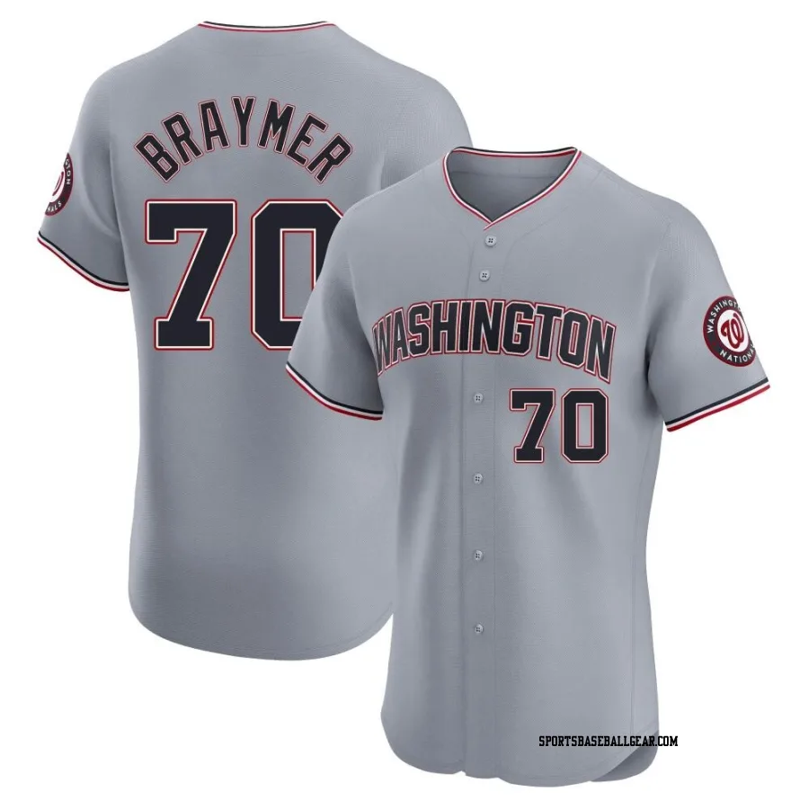 Ben Braymer Men's Washington Nationals Gray Elite Road Jersey