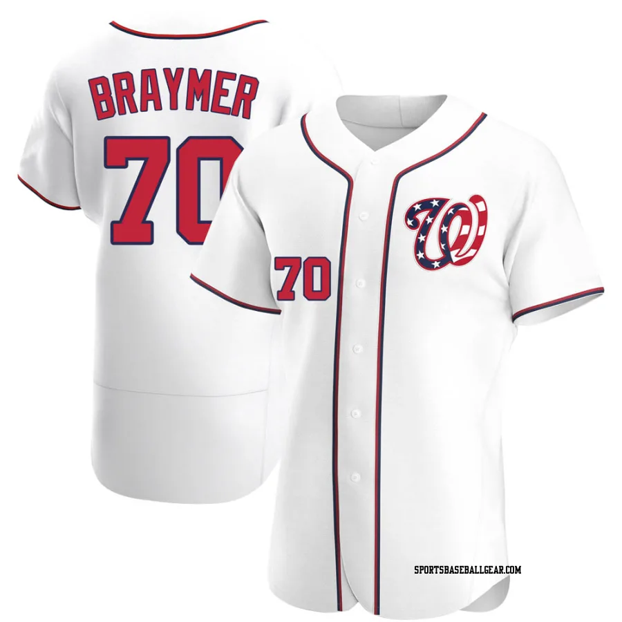 Ben Braymer Men's Washington Nationals White Authentic Alternate Jersey