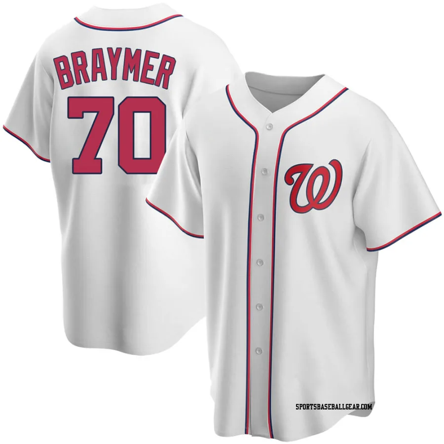 Ben Braymer Youth Washington Nationals White Replica Home Jersey