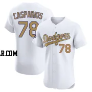 Ben Casparius Men's Los Angeles Dodgers Gold Elite White 2025 Collection Jersey