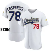 Ben Casparius Men's Los Angeles Dodgers White/Gold Authentic 2021 Gold Program Player Jersey