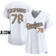 Ben Casparius Women's Los Angeles Dodgers Gold Limited White 2025 Collection Jersey