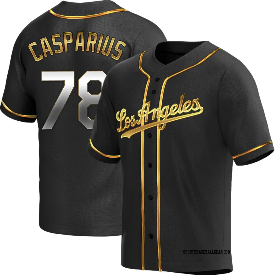 Ben Casparius Youth Los Angeles Dodgers Black Golden Replica Alternate Jersey