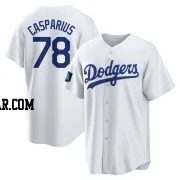 Ben Casparius Youth Los Angeles Dodgers White Replica 2024 World Tour Seoul Series Home Jersey