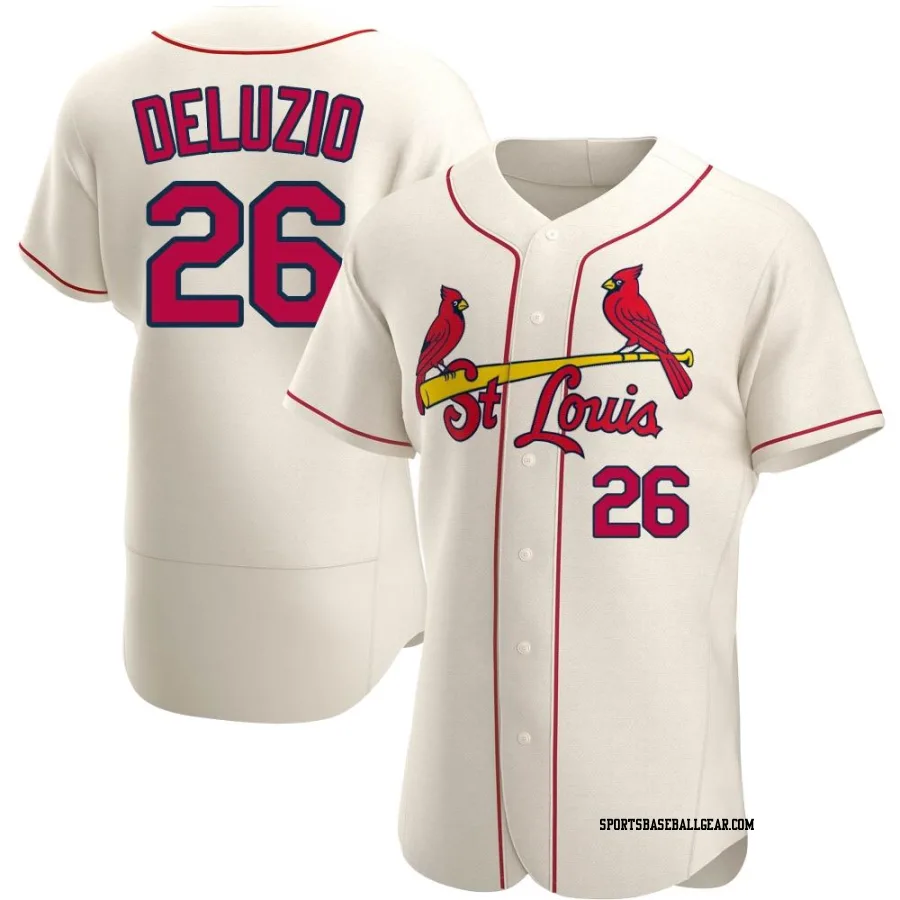 Ben DeLuzio Men's St. Louis Cardinals Cream Authentic Alternate Jersey