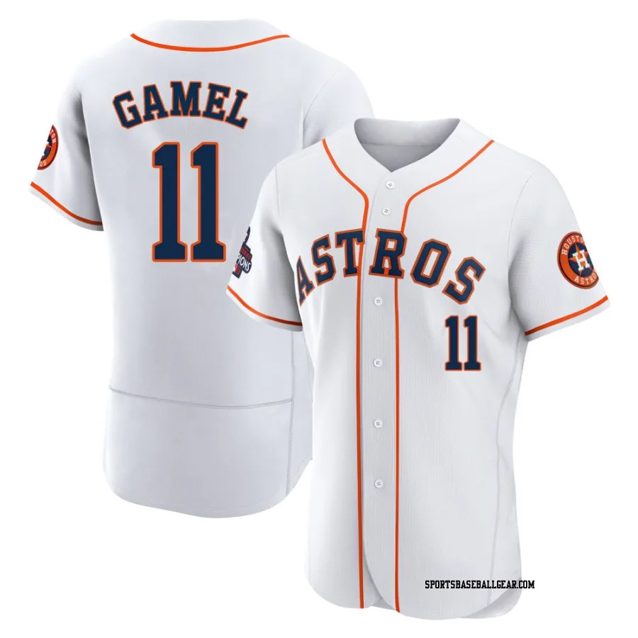 Ben Gamel Men's Houston Astros White Game Authentic 2022 World Series Champions Home Jersey