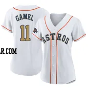 Ben Gamel Women's Houston Astros Gold Game Replica White 2023 Collection Jersey