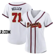 Ben Heller Women's Atlanta Braves Gold Authentic White 2022 Program Jersey
