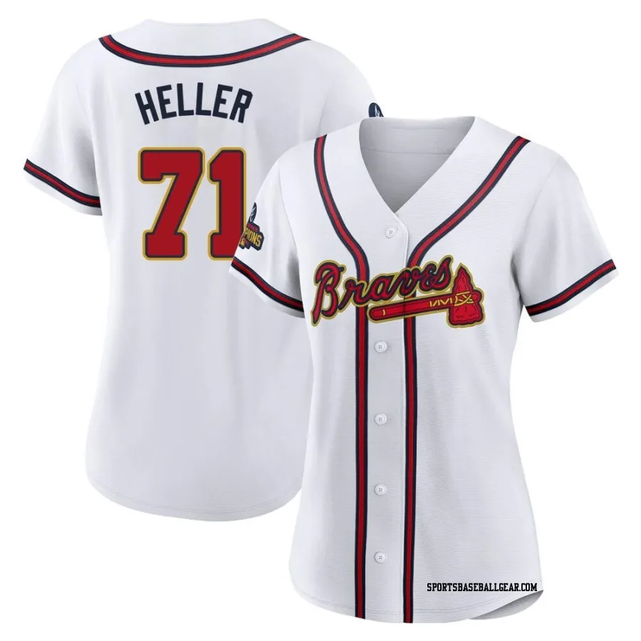 Ben Heller Women's Atlanta Braves Gold Authentic White 2022 Program Jersey