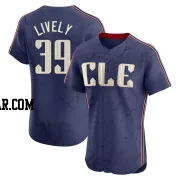 Ben Lively Men's Cleveland Guardians Navy Elite 2024 City Connect Jersey