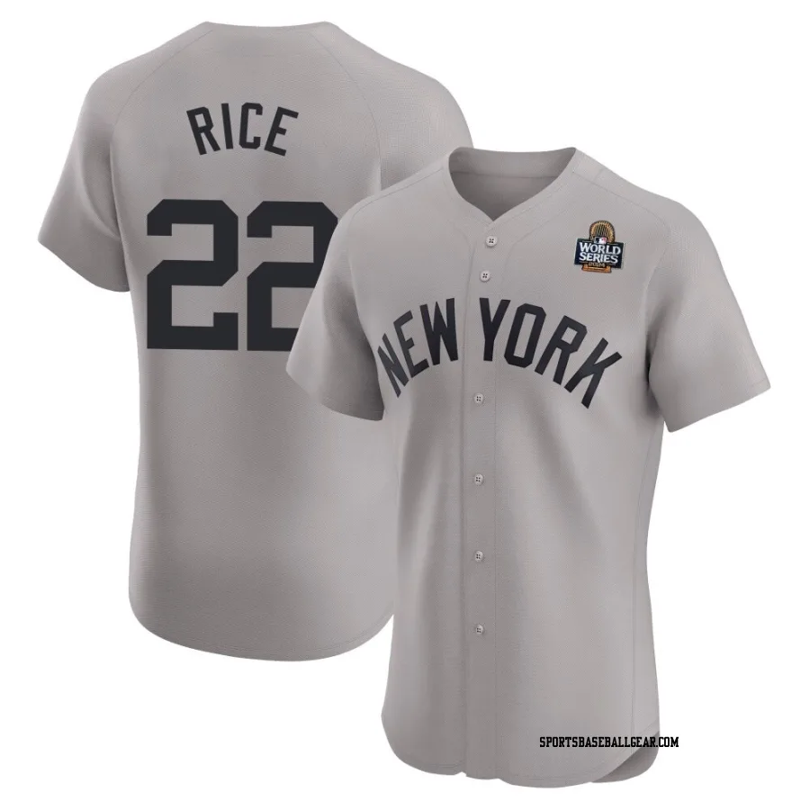 Ben Rice Men's New York Yankees Gray Elite Road 2024 World Series Jersey