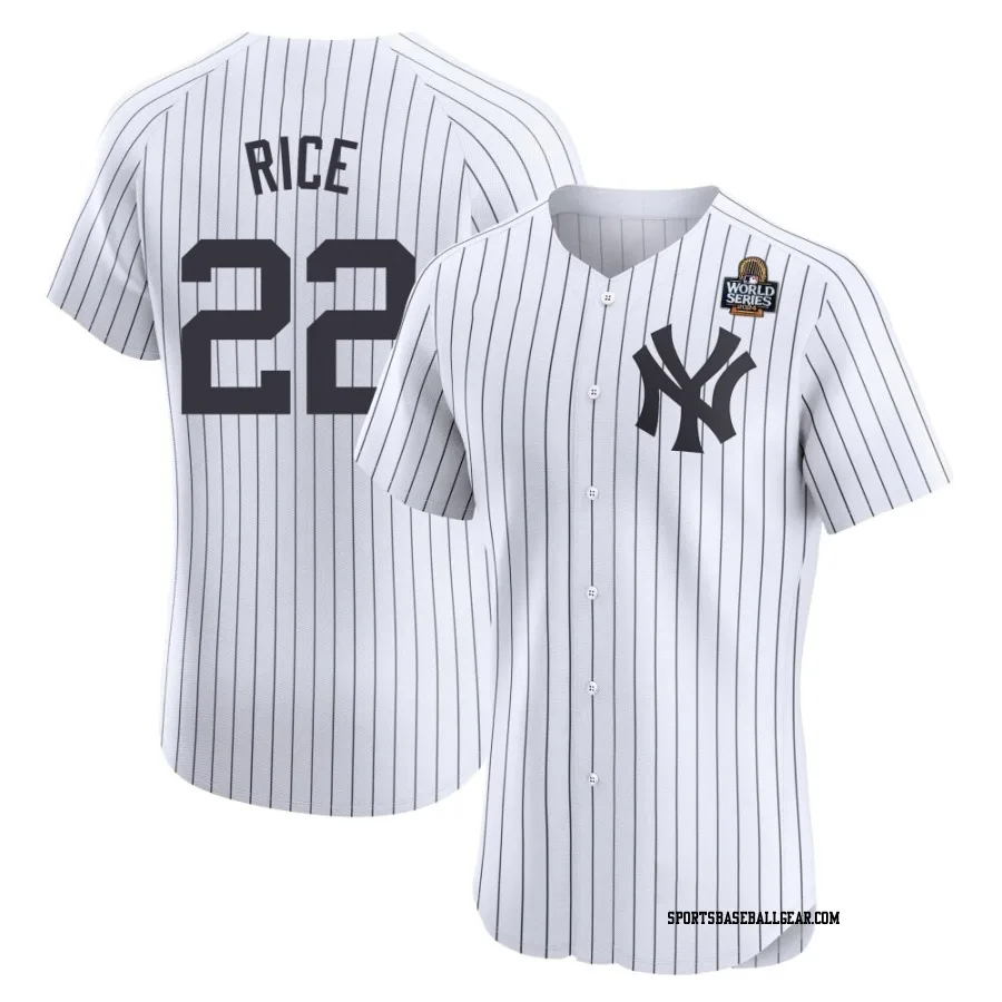 Ben Rice Men's New York Yankees White Elite Home 2024 World Series Jersey