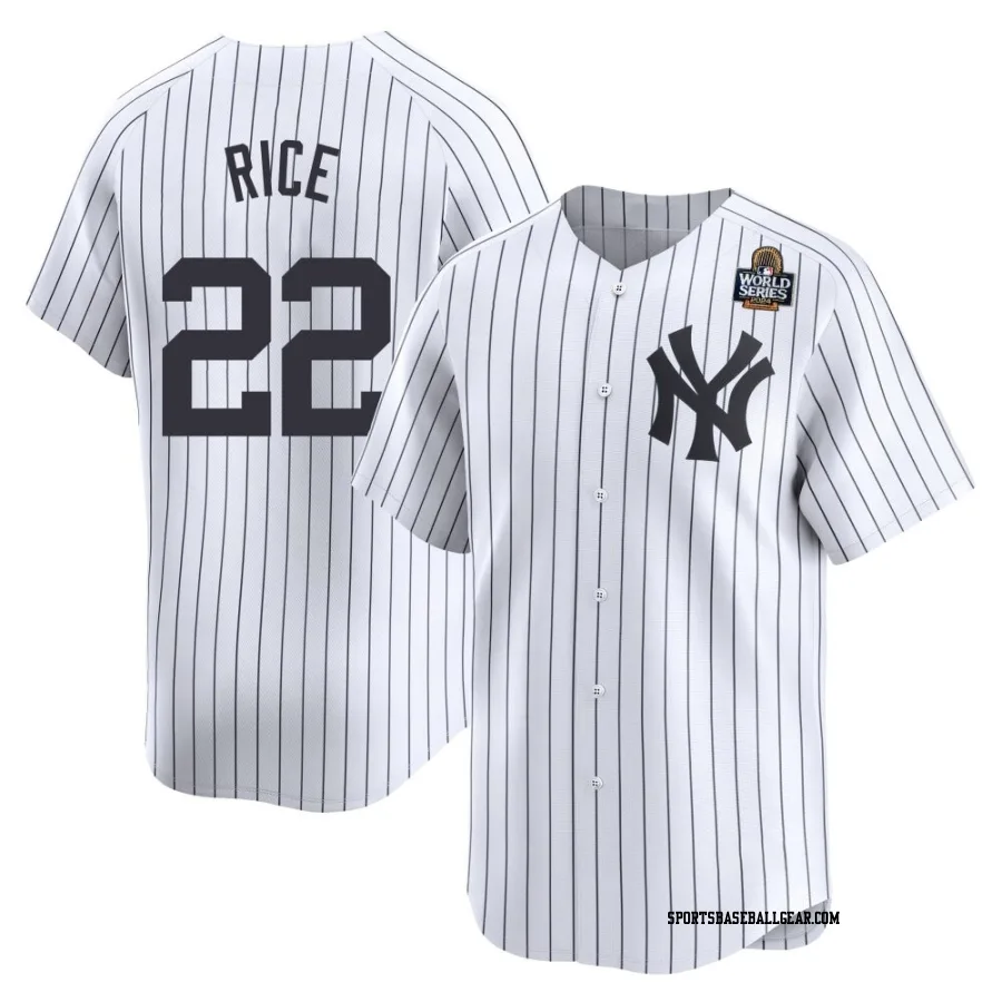 Ben Rice Men's New York Yankees White Limited Yankee Home 2024 World Series Jersey