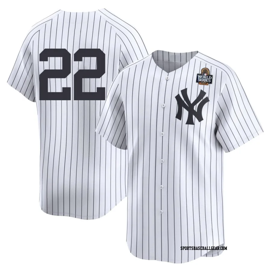 Ben Rice Men's New York Yankees White Limited Yankee Home 2nd 2024 World Series Jersey