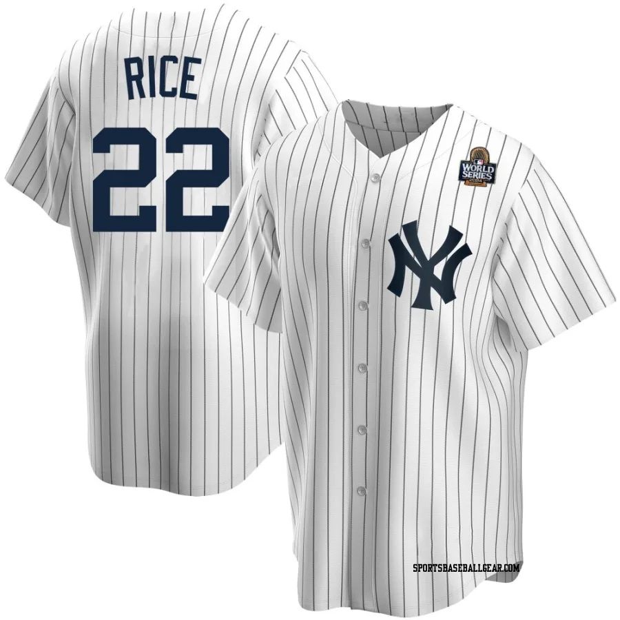 Ben Rice Men's New York Yankees White Replica Home 2024 World Series Jersey
